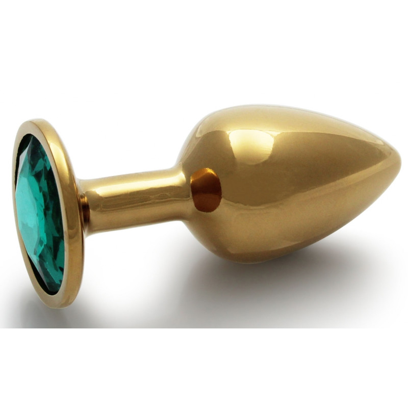 Ouch! Bijou anal Round Gem S 6 x 2.6 cm Doré-Vert